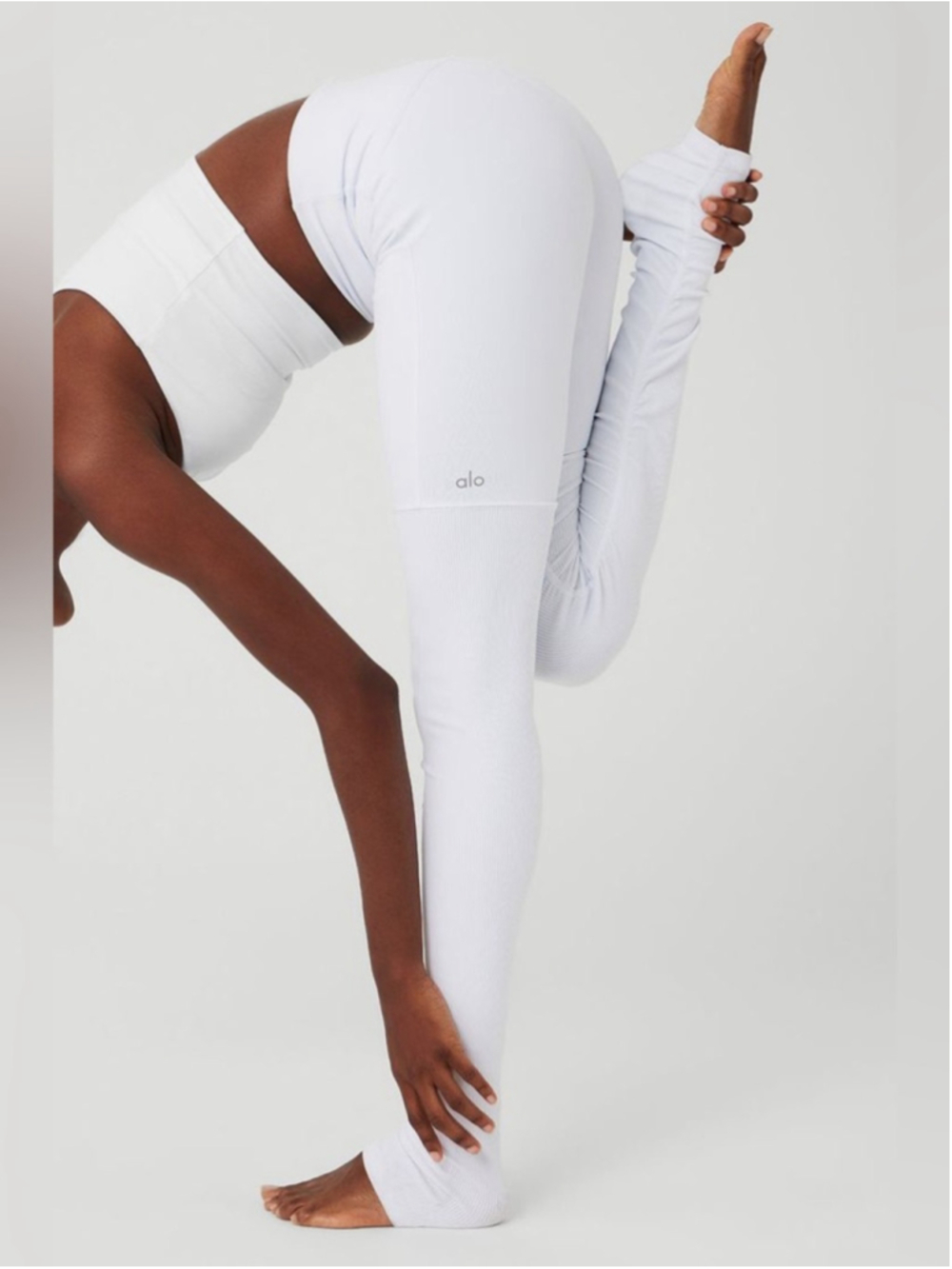 Alo Yoga High Waist Goddess Ribbed Legging Size Small White